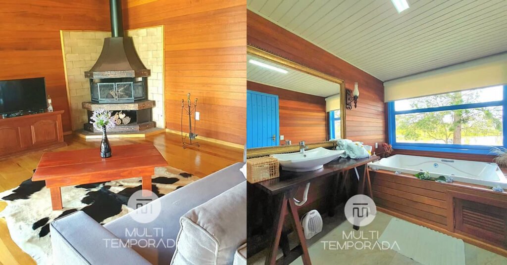 Rancho das Neves em Rancho Queimado lareira e jacuzzi